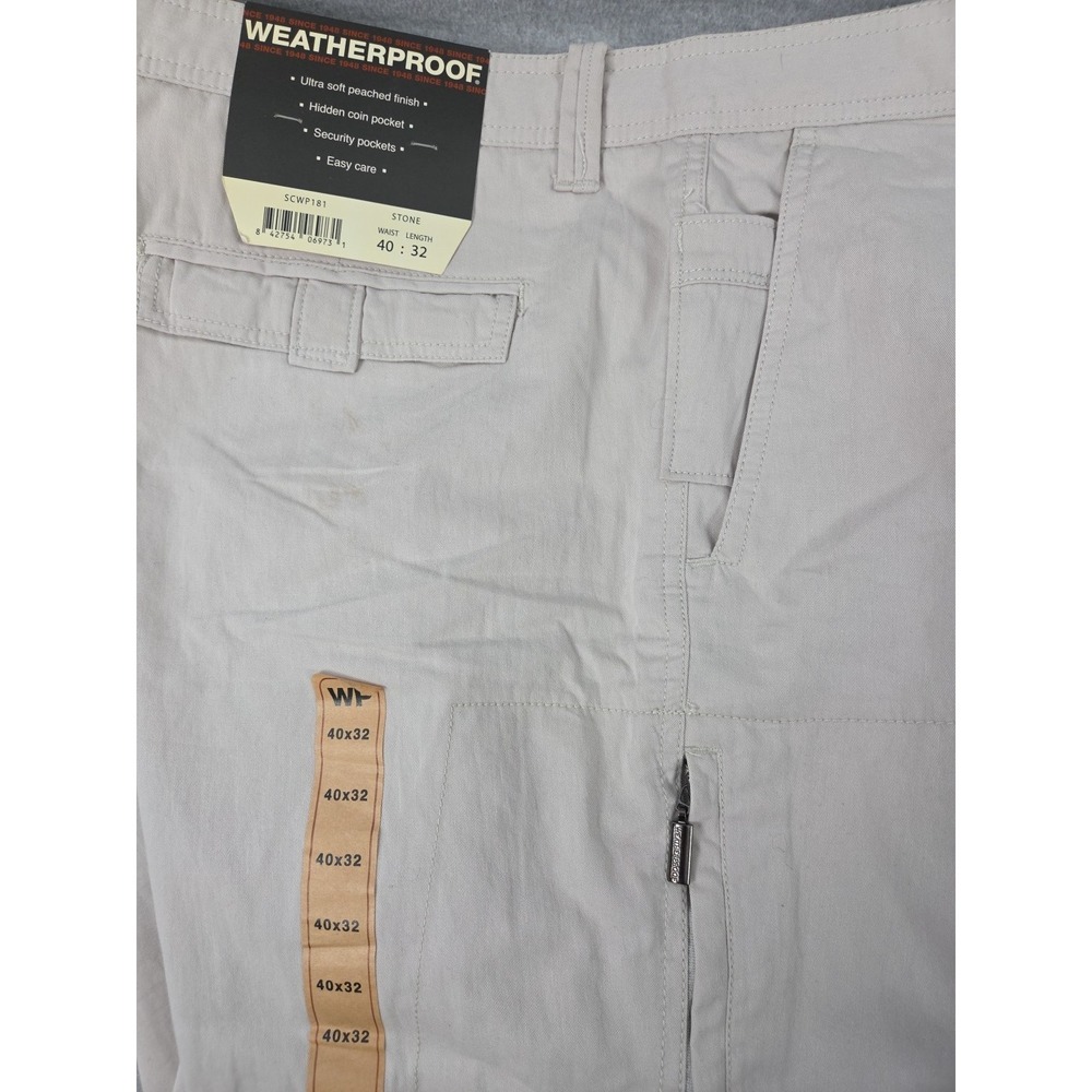 Weatherproof Cargo Pants 40x32 Mid Rise Multi-Pockets‎ Cotton Blend Soft NEW